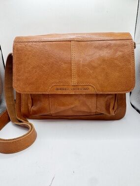 Spikes and Sparrow brown Leather Crossbody Bag messenger work bag